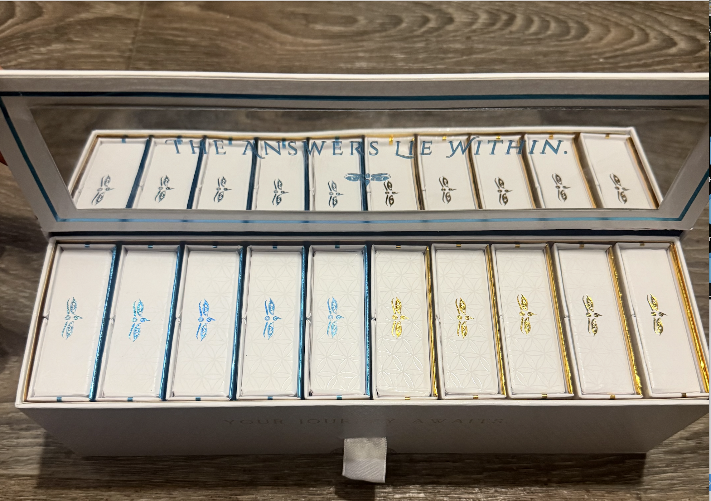 Box of 10 - Half Blue Pearl/Half Golden Enigma